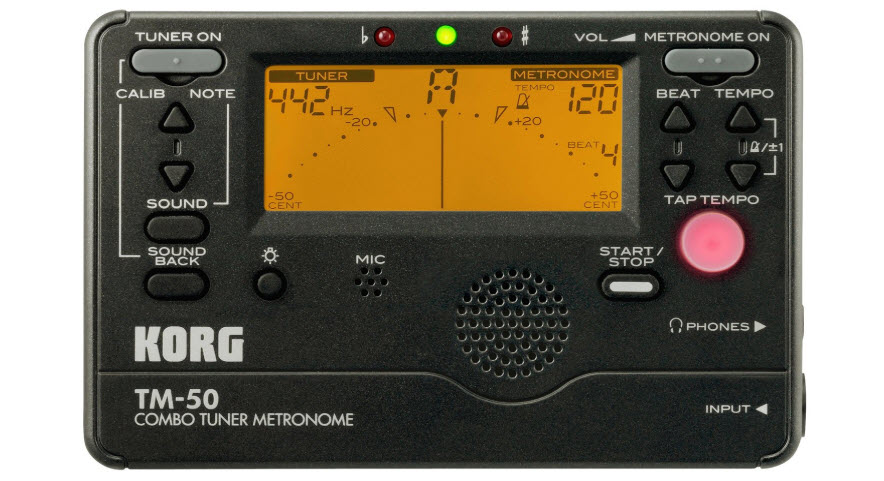 Korg TM50BK Instrument Tuner and Metronome Black
