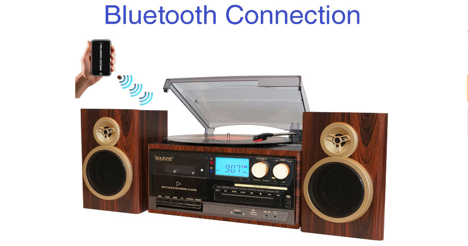 BT-28SPM Boytone, Bluetooth Classic Style Record Player Turntable