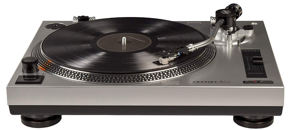 Crosley C100 Belt-Drive Turntable with S-Shaped Tone Arm