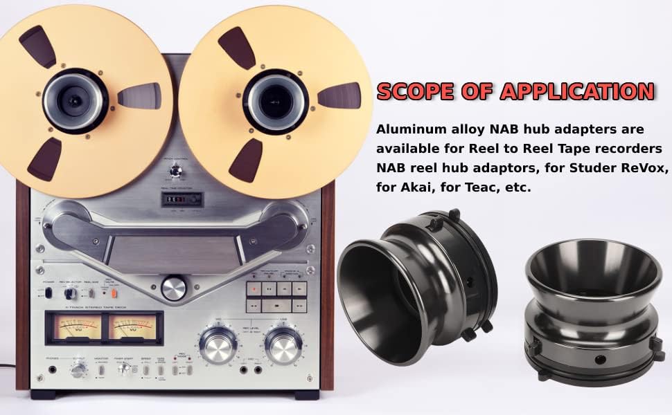 1 Pair Nab Reel Hub Adaptors, 10 Inch Reel to Reel Tape Recorders Nab Reel Hub Adaptors Polished Aluminum Universal Loading Device Opener for Studer for ReVox for Akai for Teac : Electronics