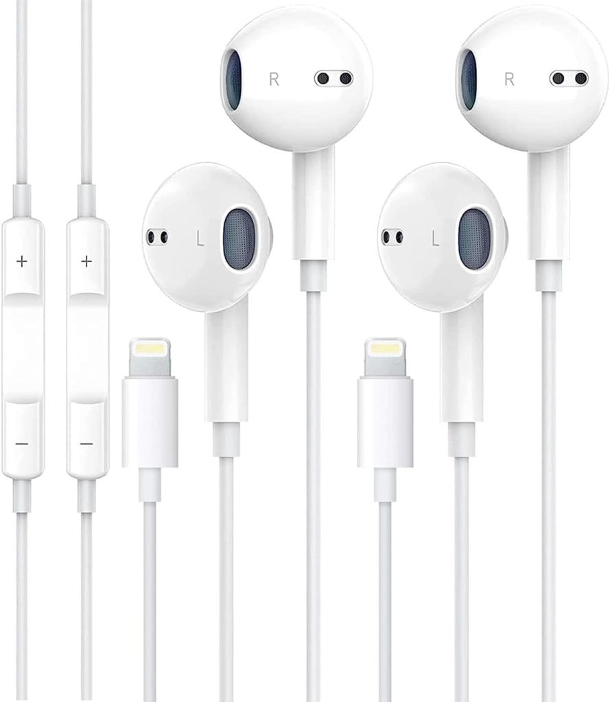 2 Pack - Apple Earbuds for iPhone Headphones [Apple MFi Certified] with Built-in Mic  Volume Control Wired Earphones Compatible with iPhone 13/12/11/XR/XS/X/8/7/SE
