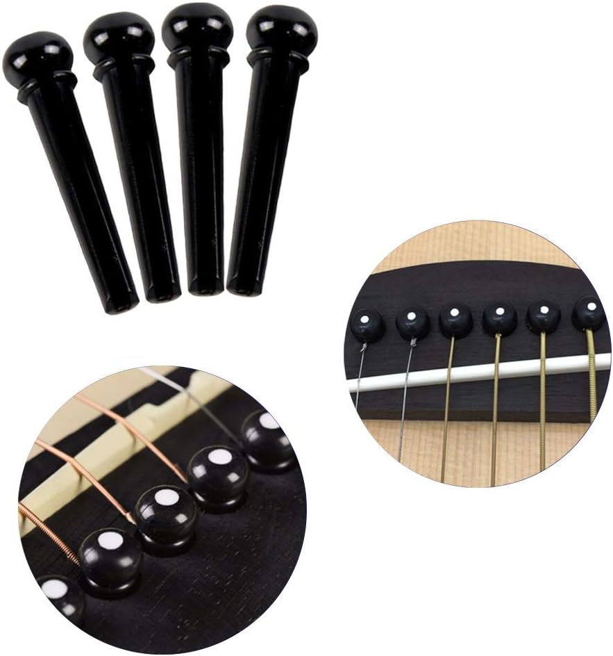 24pcs Acoustic Guitar Bridge Pins Pegs with 1pc Bridge Pin Puller Remover, Ivory  Black-Jinlop