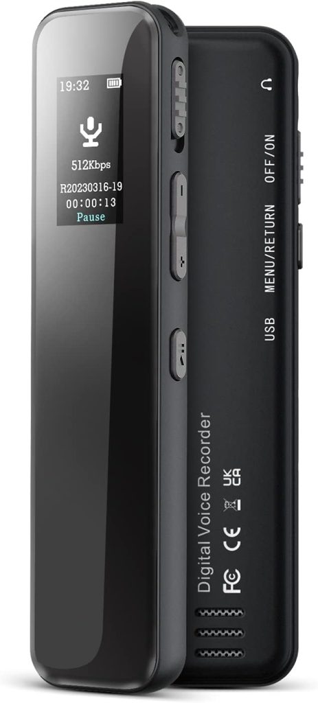 64GB Digital Voice Recorder, Voice Activated Recorder with 4624-Hours Recording Capacity, Audio Recorder with Playback 1536Kbps HD Recording for Lectures/Meetings/Classes,Dictaphone Noise Cancellation