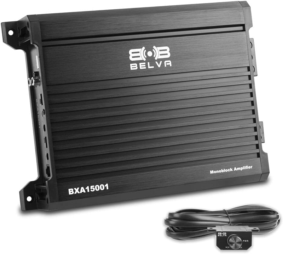 Belva BXD3K 3000W Peak BX-Series 1-Ohm Stable Class-D Monoblock Car Audio MOSFET Amplifier with Remote Subwoofer Level Control