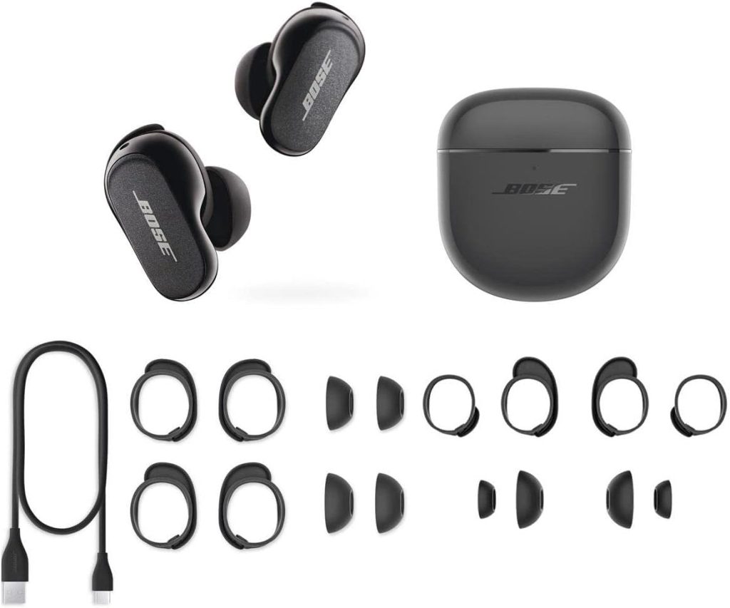 Bose QuietComfort Earbuds II, Triple Black with Alternate Sizing Kit