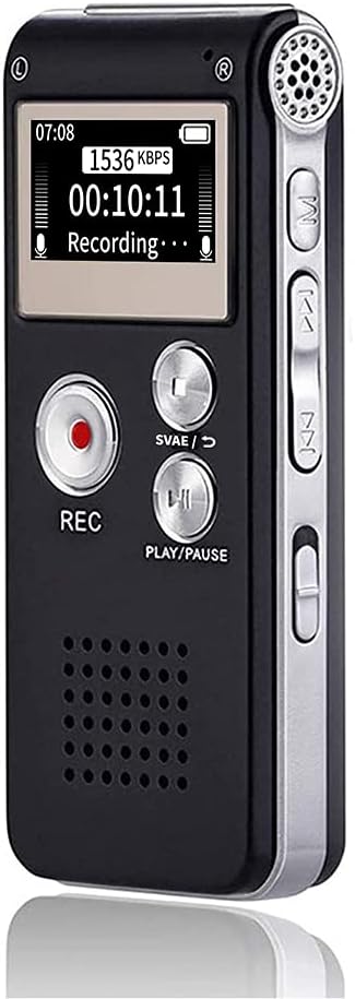 Digital Voice Recorder 16GB Voice Recorder with Playback for Lectures - USB Rechargeable Dictaphon Upgraded Small Tape Recorder
