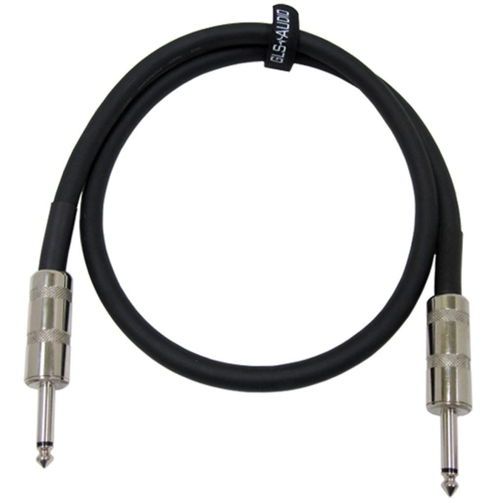GLS Audio Speaker Cable 1/4 to 1/4 - 12 AWG Professional Bass/Guitar Speaker Cable for Amp - Black, 3 Ft.