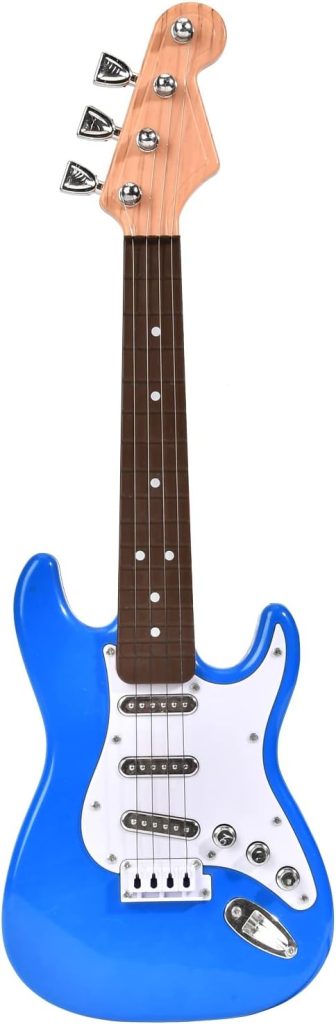 Huang Cheng Toys 16 inch Mini Guitar Toy for Kids,Portable Electronic Blue Guitar Musical Instrument Toy, Birthday Gifts for Beginner Children Toddler Boys Girls Age 3-6