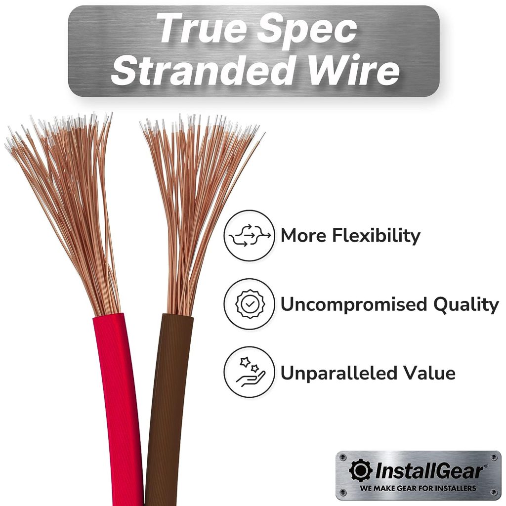 12AWG Speaker Wire, GearIT Pro Series 12 Gauge Speaker Wire Cable (100 Feet  / 30 Meters) Great Use for Home Theater Speakers and Car Speakers, White