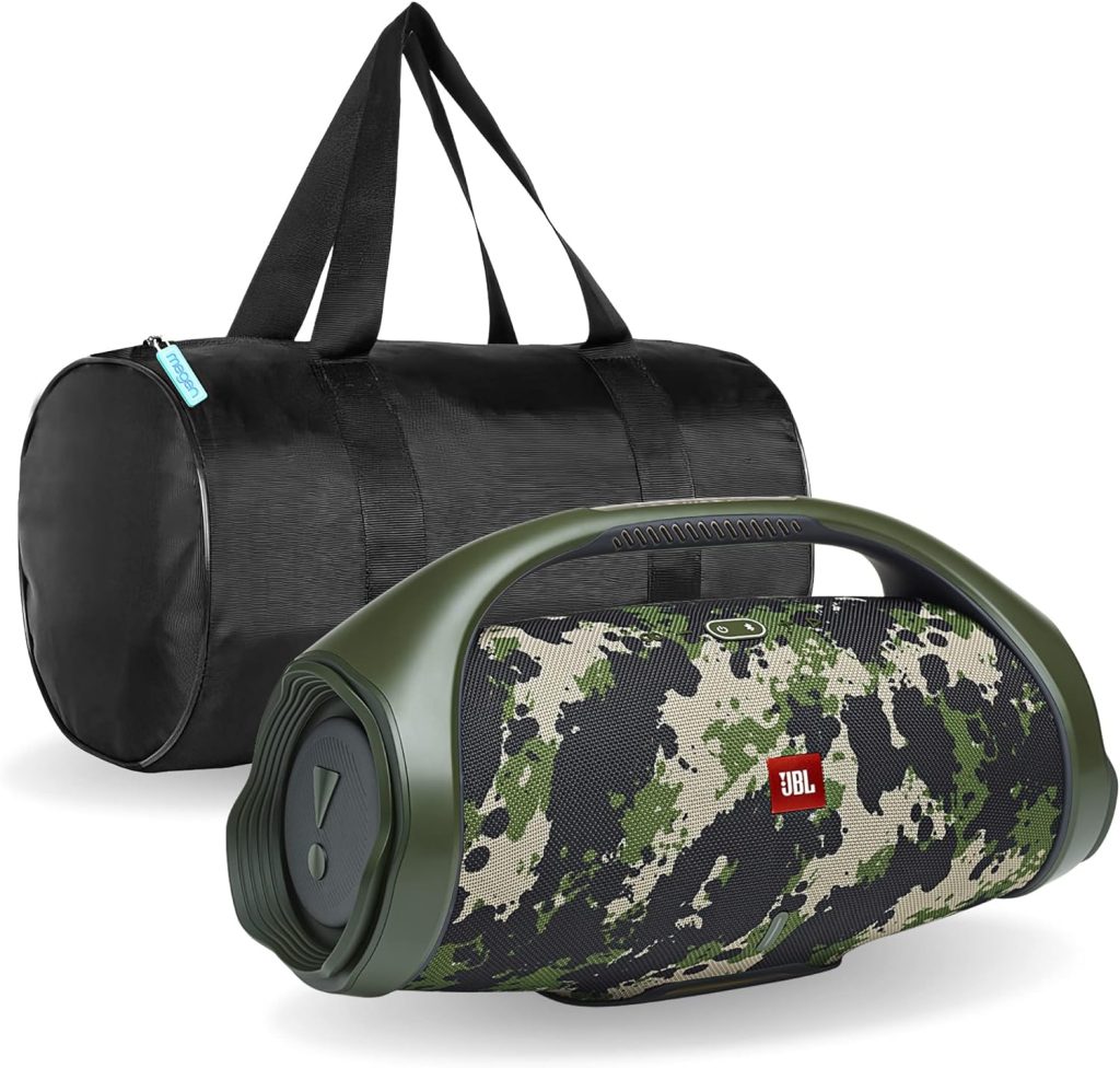 JBL Boombox 2 - Bluetooth Speaker, Powerful Sound Bass, IPX7 Waterproof, 24 Hours Playtime, Powerbank, PartyBoost for Speaker Pairing, for Home and Outdoor, and Megen Pertection Bag (Camo)