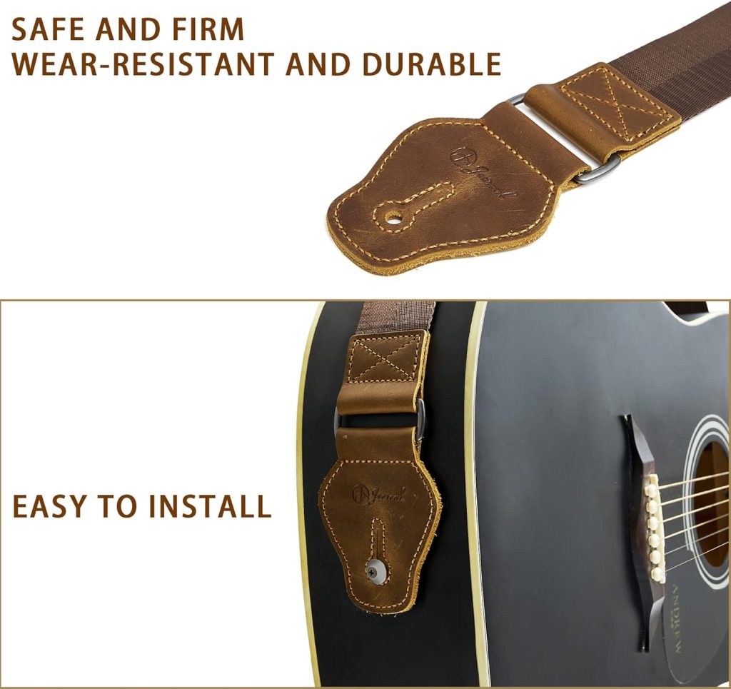 Jeereal Genuine Leather Guitar Straps for Electric, Acoustic, and Bass Guitars