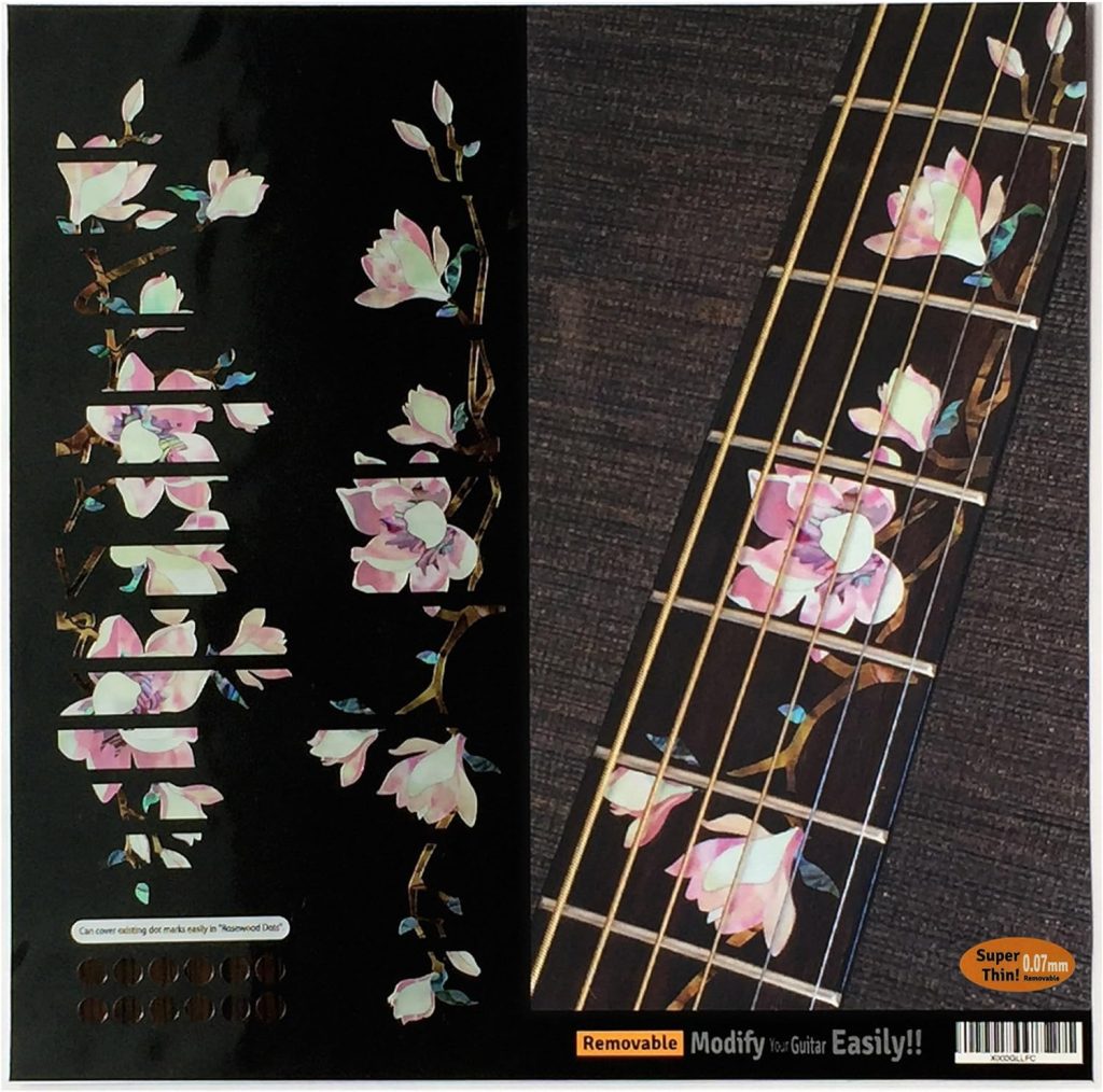 Jockomo Magnolia Flower Tree Of Life Guitar Position Mark Inlay Sticker
