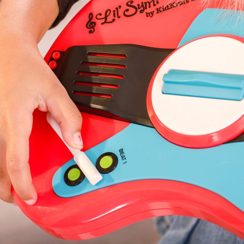 KidKraft Lil Symphony Electric Guitar Toy with Lights, Sounds and Adjustable Strap, Gift for Ages 3+, Amazon Exclusive