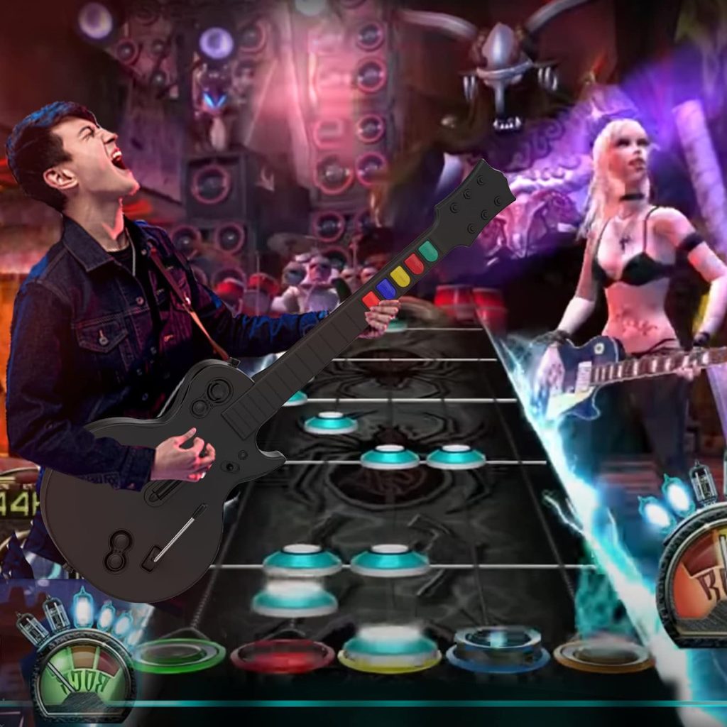 NBCP 2.4G Wireless PC/PS3 Guitar Hero Rock Band Games Guitar Controller for  PC/PS3 Platform 