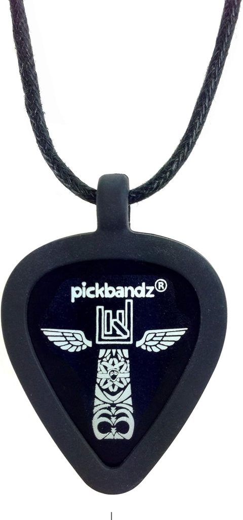 Pickbandz Necklace Silicone Guitar Pick Holder in Epic Black - Double Sided - Fits All - Fully Guaranteed - Rock What You Love With Pickbandz