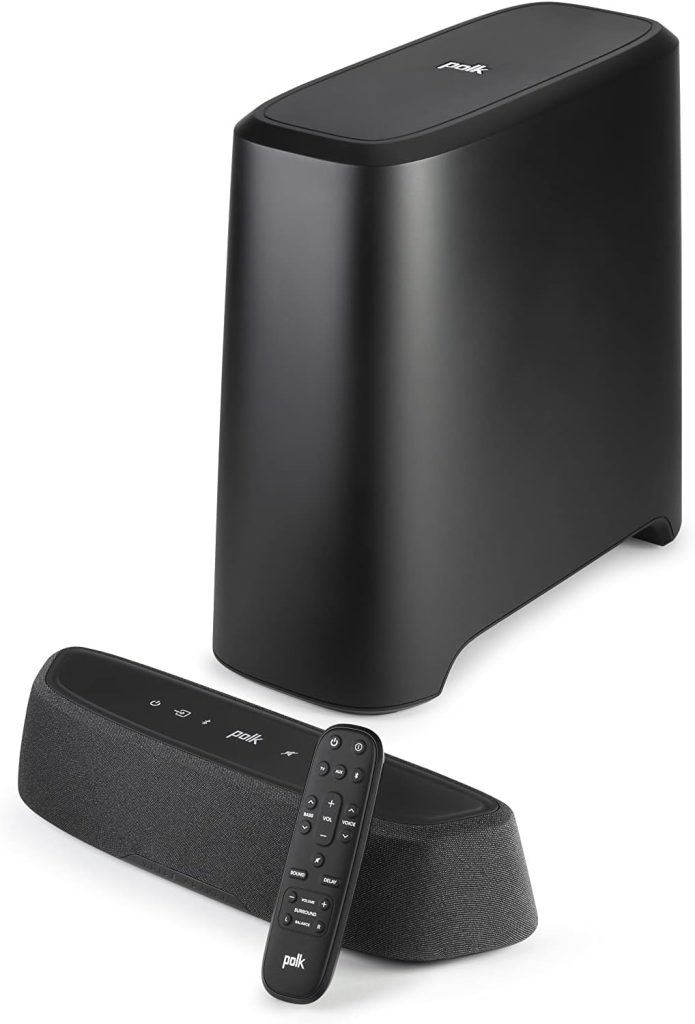 Polk Audio MagniFi Mini AX Sound Bar with Wireless Subwoofer (2022 Model), Dolby Atmos and DTS:X Certified, Polks Patented VoiceAdjust  SDA Technologies, Ultra-Compact Design, Easy Setup,Black