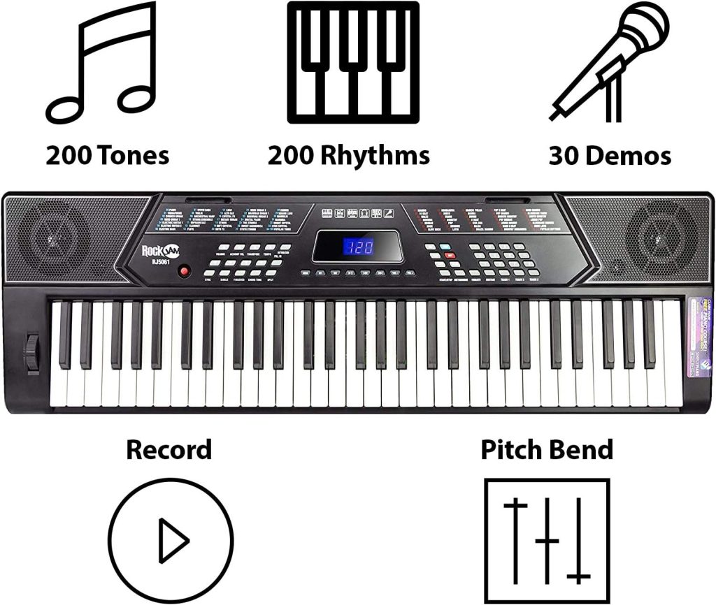  Best Choice Products 61-Key Electronic Keyboard Piano Portable  Electric Keyboard Complete Beginner Keyboard Set w/LED Screen, Power  Adapter, Stand, Bench, Headphones, Microphone : Musical Instruments