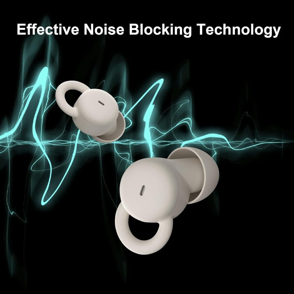 Smallest Invisible Sleep Earbuds Comfortable Noise Blocking Wireless Headphones for Sleeping Bluetooth Flat Ear Buds for Side Sleepers,Tiny Hidden Sleepbuds for Work Sports Ivory