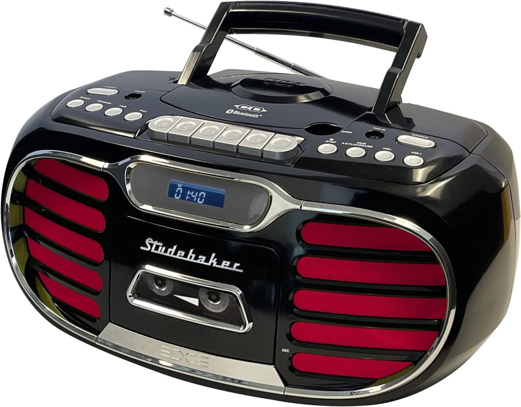 Portable Cassette Player Boombox AM/FM/SW1/SW2 Radio Tape Player Recorder  with Bluetooth Microphone