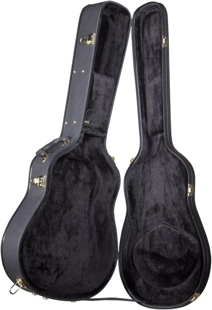 Yamaha AG1-HC Hard Case Dreadnought Acoustic Guitar Case, Gold and black